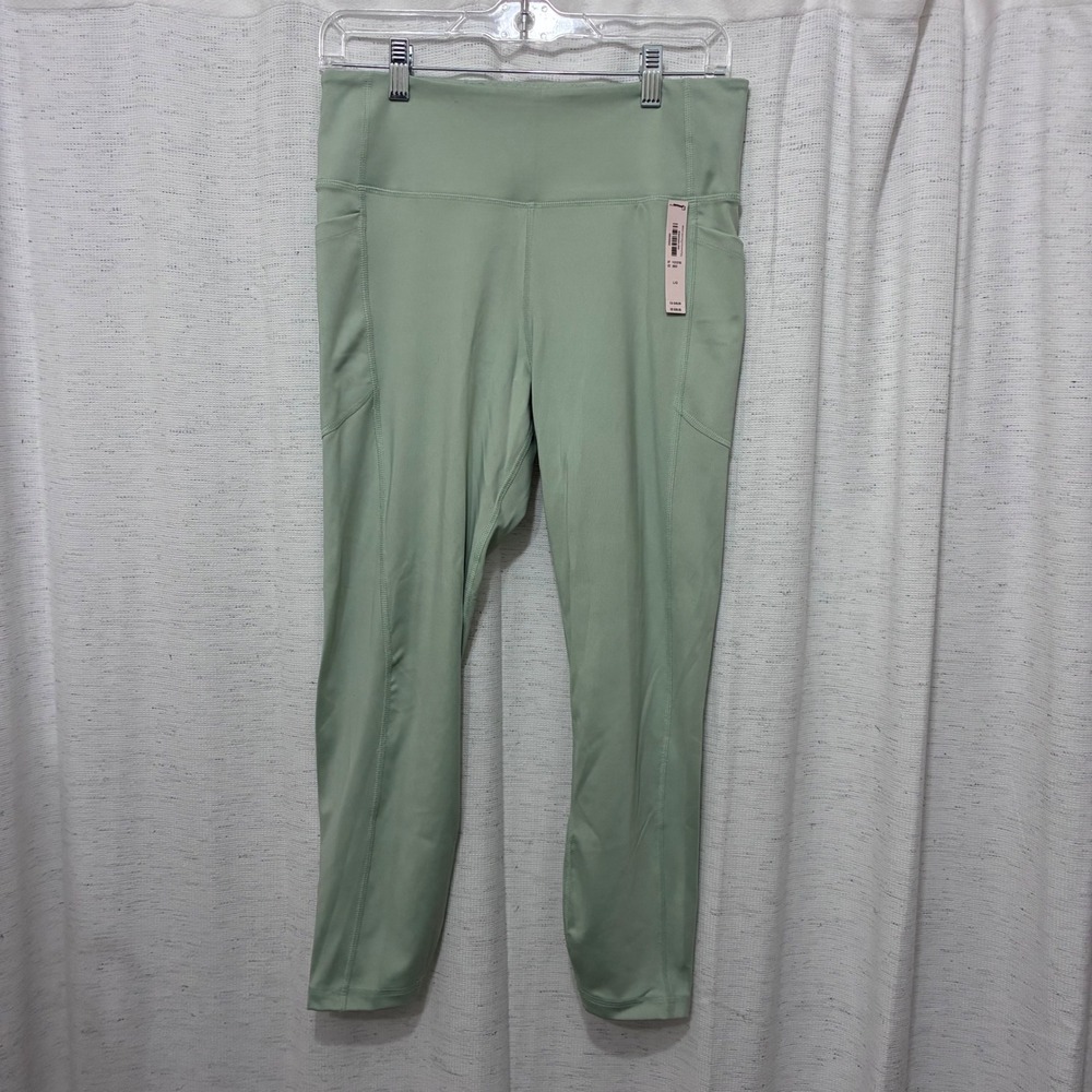 Victoria's Secret Sport Essential 7/8 Leggings Sage Green Pockets Large 24"